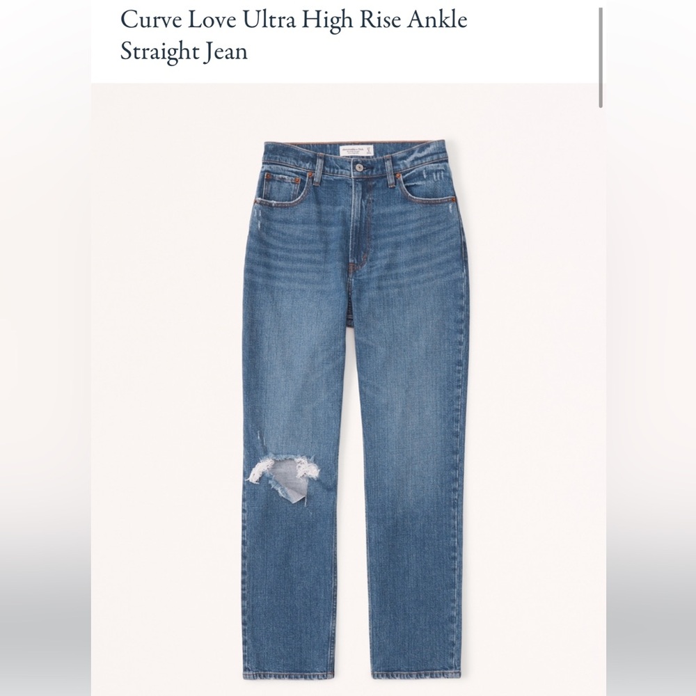 Abercrombie curve love ultra high rise ankle straight jeans